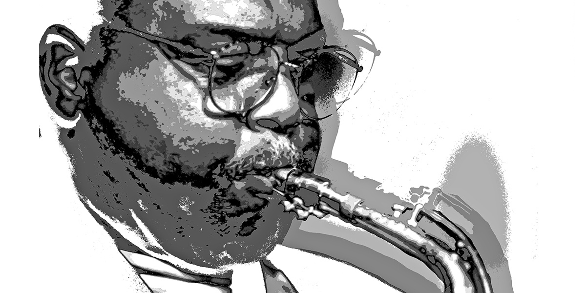 Schwarzweiß-Saxophonporträt von Arthur Blythe in einem ausdrucksstarken Konzertmoment, gesehen von Hans Kahlmopz für STILLER JAZZ